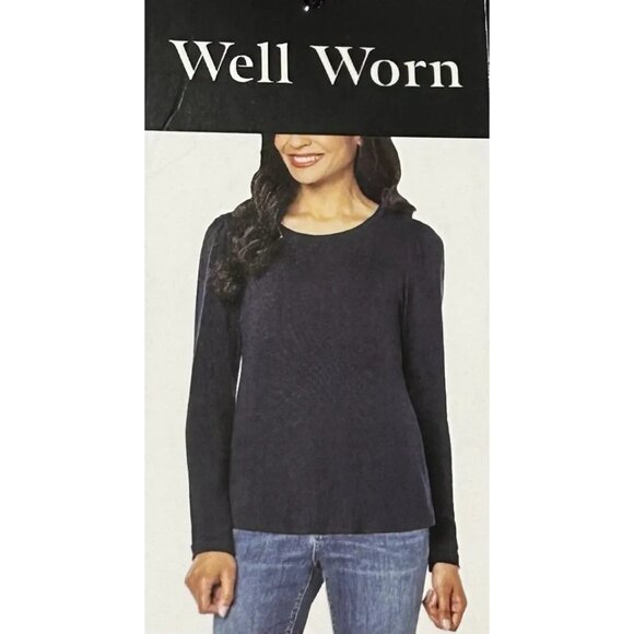 Well Worn Med Women Pullover Sweater Shirt Long Sleeve Crewneck Top Decorative - Picture 2 of 5